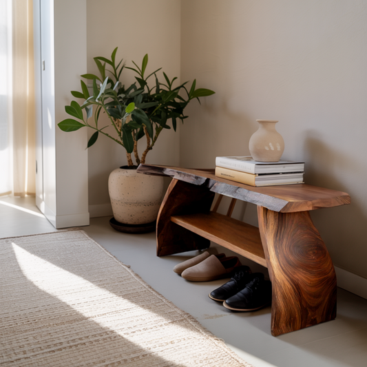 Organic Modern Solid Wood Shoe Rack