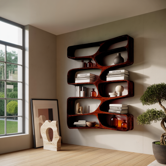 Orren Organic Modern Solid Wood Floating Bookshelf