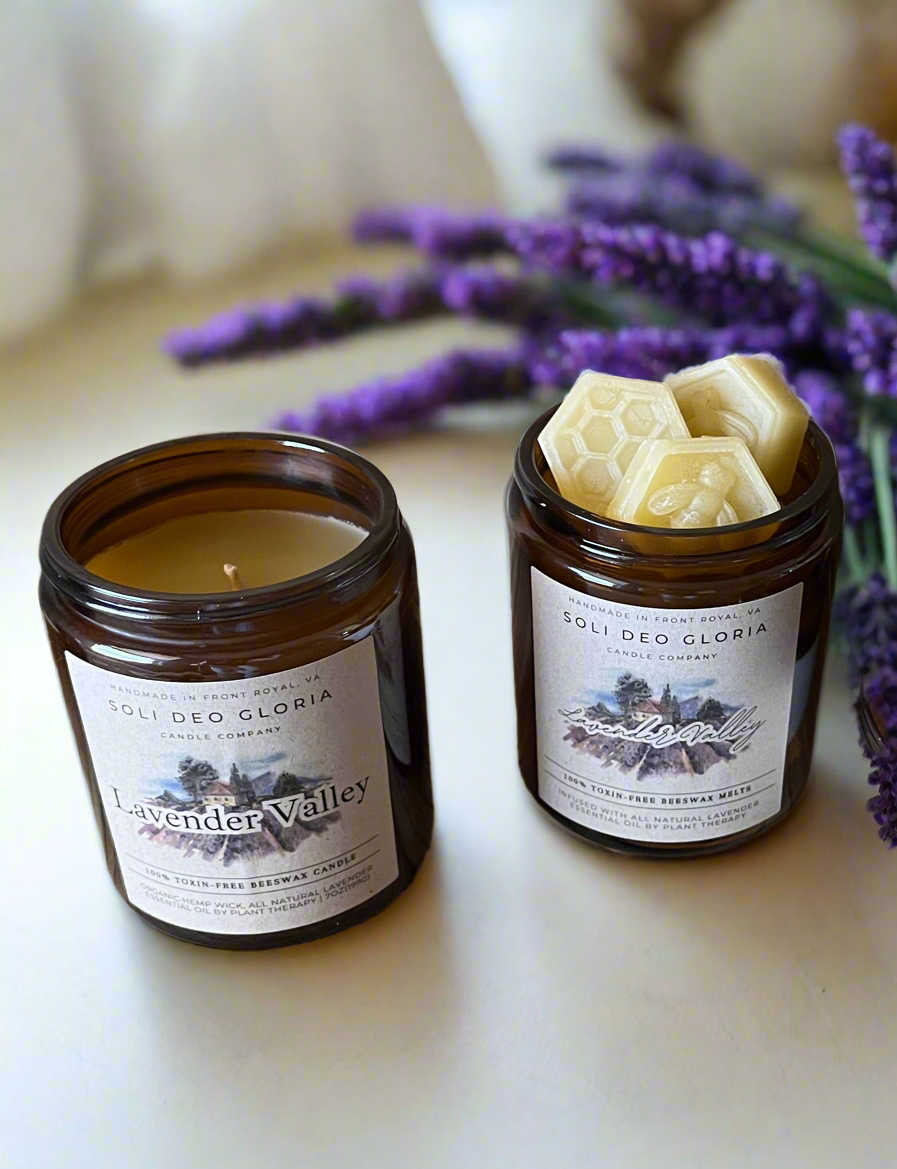 Lavender Valley Beeswax Candle