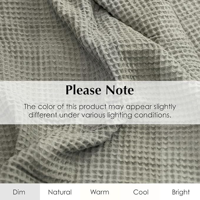 Salt Earth GOTS Certified 100% Organic Cotton Throw Blanket, 90" X 90" Blankets & Throws for Bed, Throw Blanket for Couch,Modern & Cozy Blanket, All Seasons, Waffle Blanket, Soft Blanket (Mosstone)