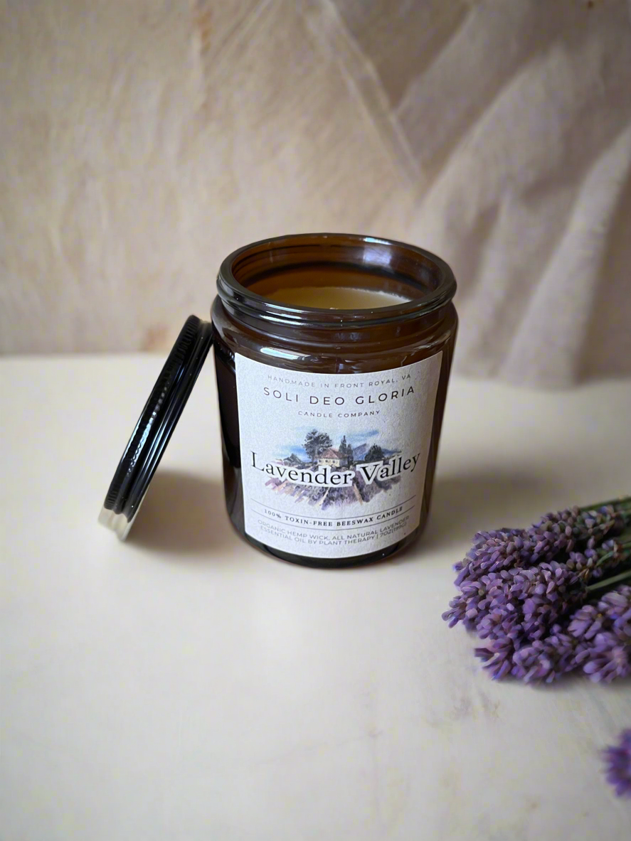 Lavender Valley Beeswax Candle