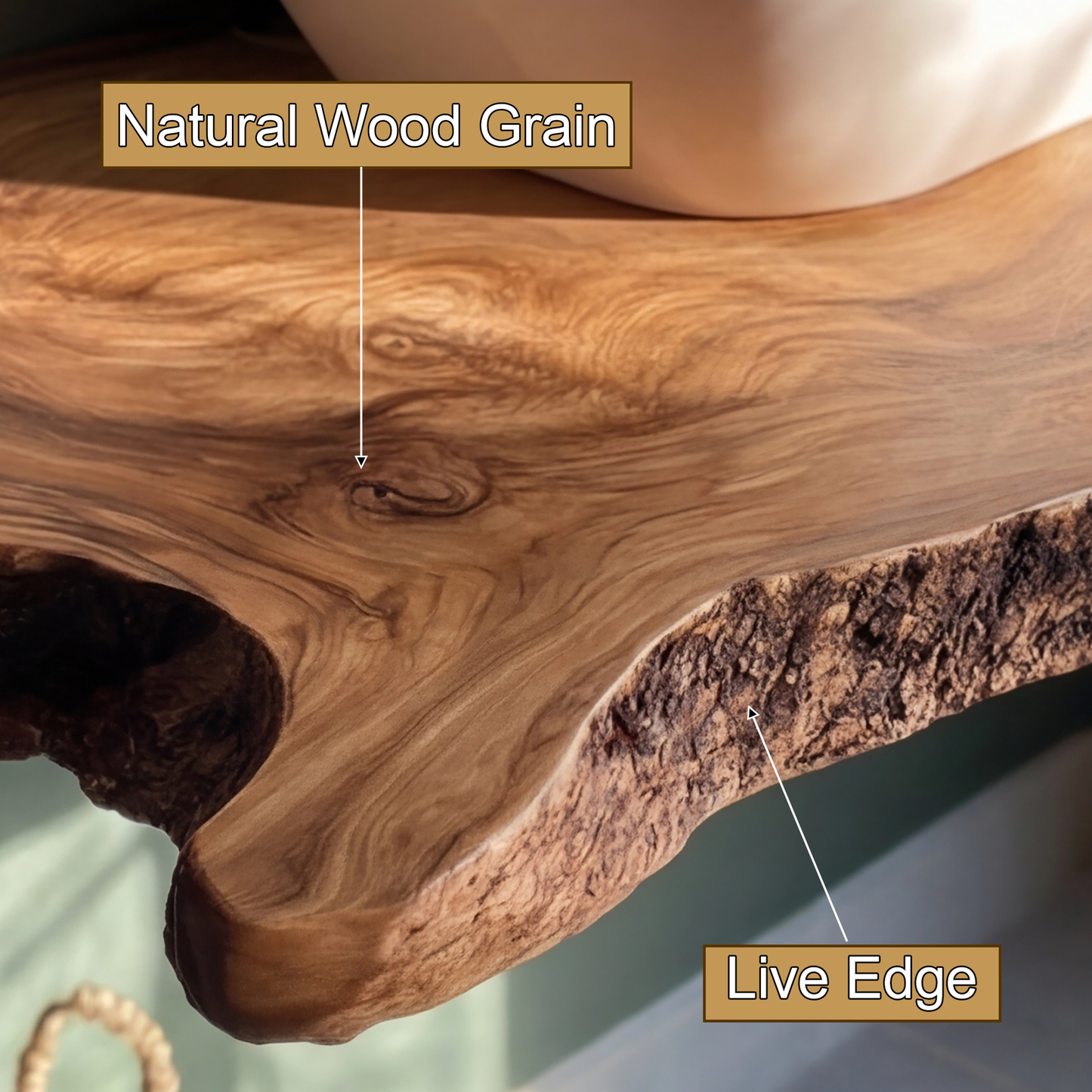Aurelin Crest Organic Wood Floating Bathroom Vanity