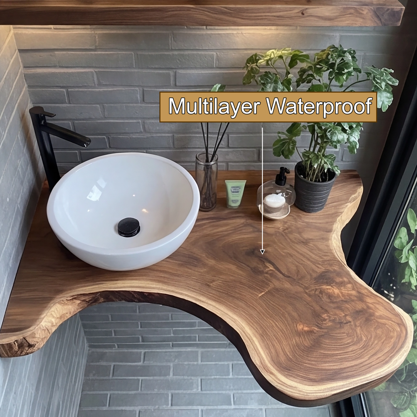 Aurelin Drift Organic Wood Floating Bathroom Vanity