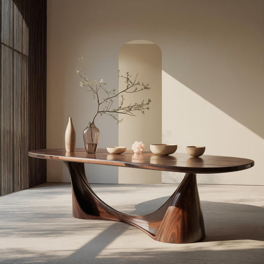 Contemporary Organic Solid Wood Dining Table