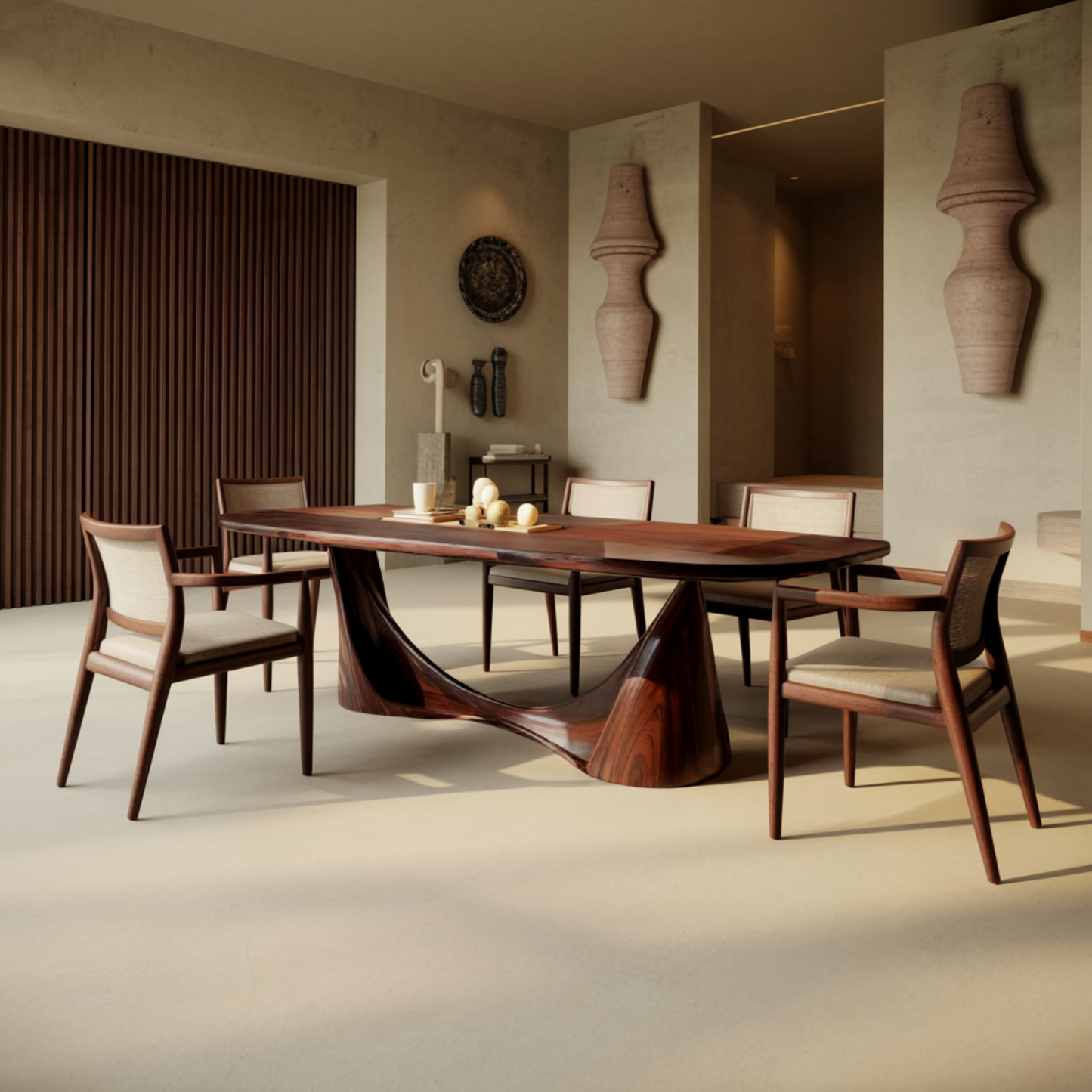 Contemporary Organic Solid Wood Dining Table
