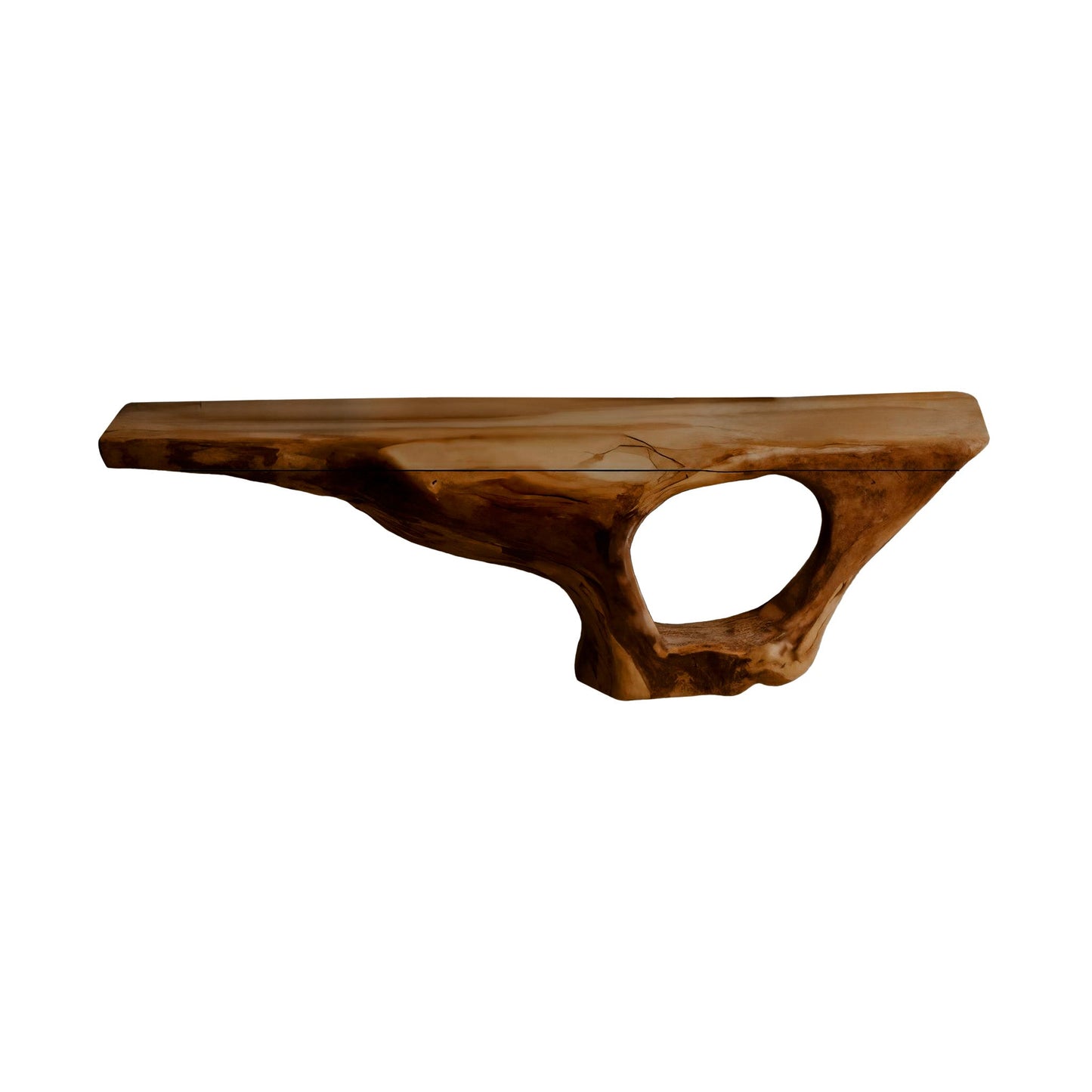 Coralwave Organic Wood Form Floating Bathroom Vanity with Open Storage