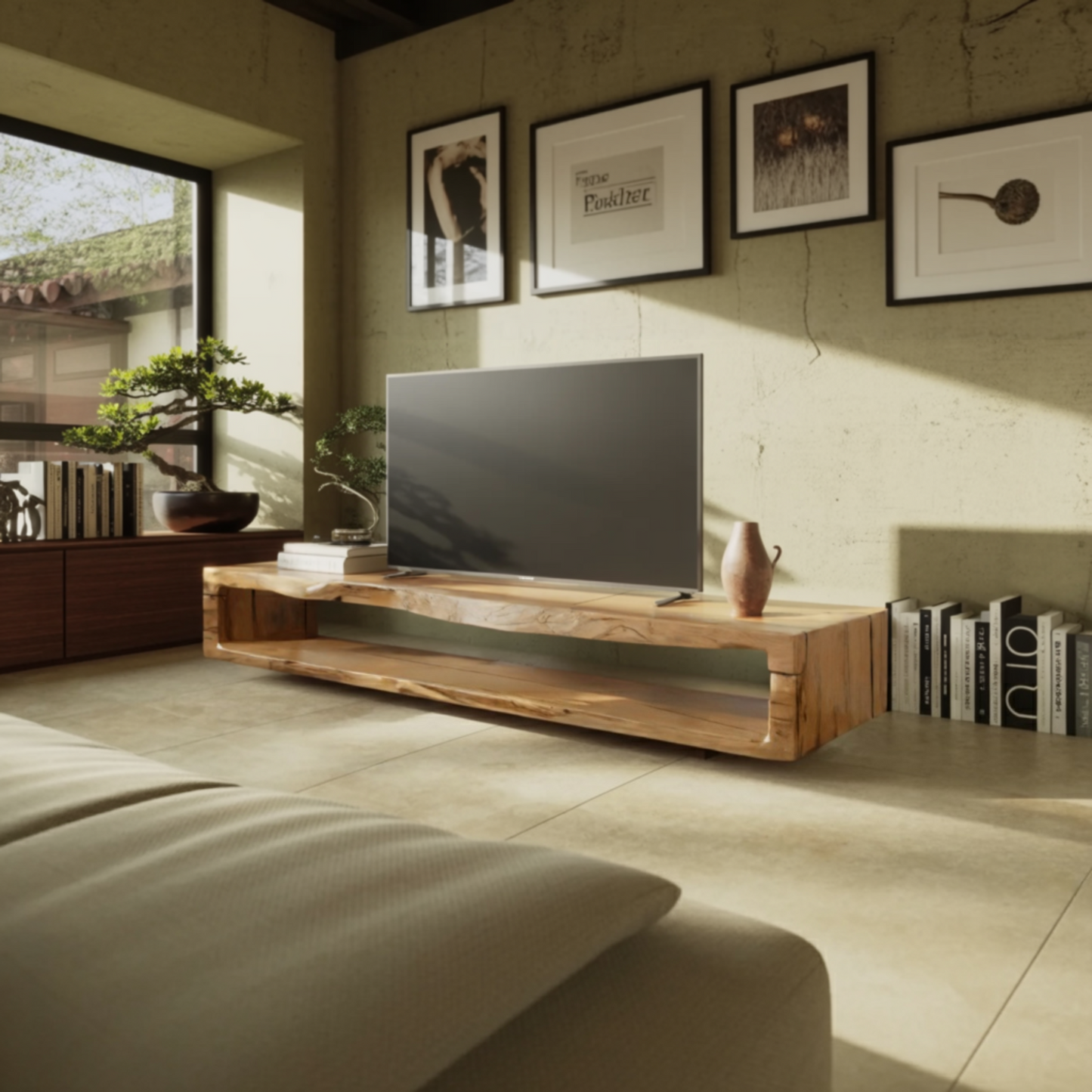 Lunor Organic Modern Solid Wood TV Console