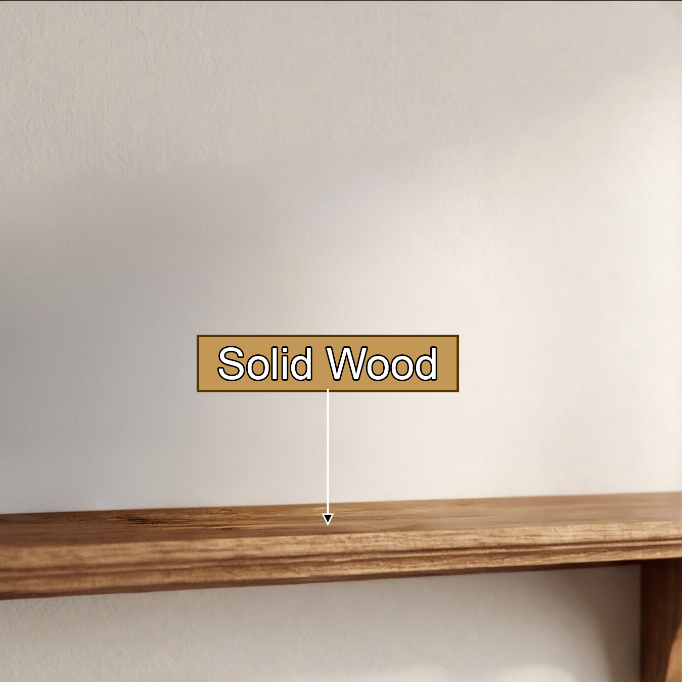 Mycelia Organic Wood Live Edge Mushroom Floating Shelf
