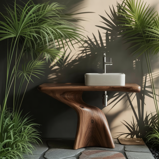 Araya Organic Modern Solid Wood Freestanding Bathroom Vanity