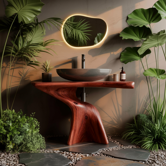 Araya Organic Modern Solid Wood Freestanding Bathroom Vanity