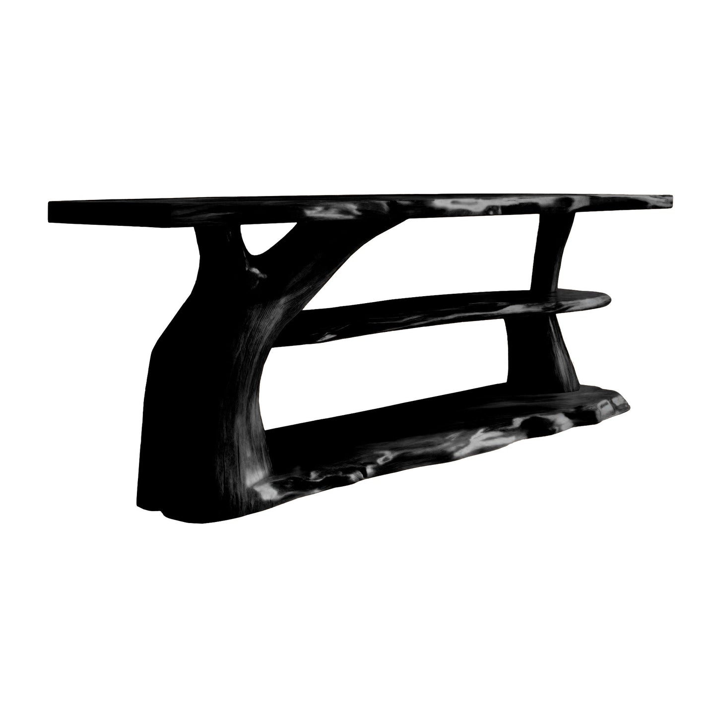 Riverroot Organic Live Edge Freestanding Bathroom Vanity with Shelves