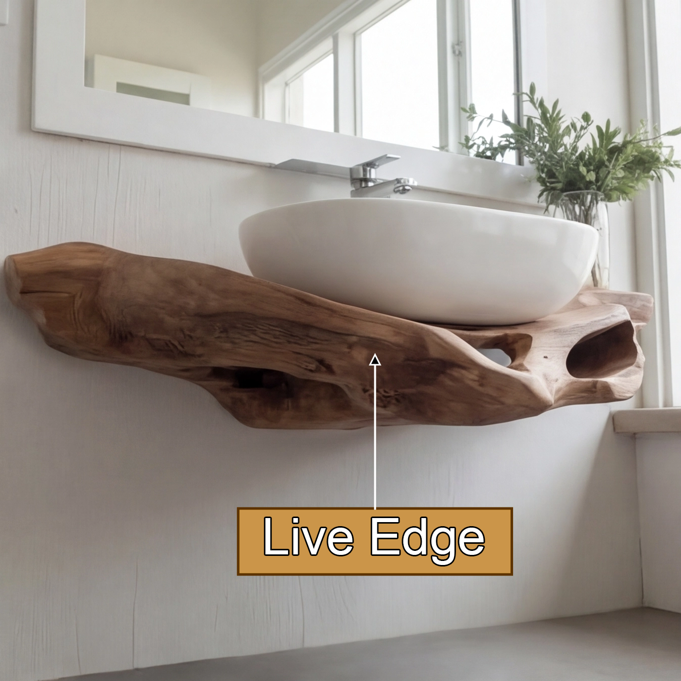 Tideform Organic Wood Floating Bathroom Vanity
