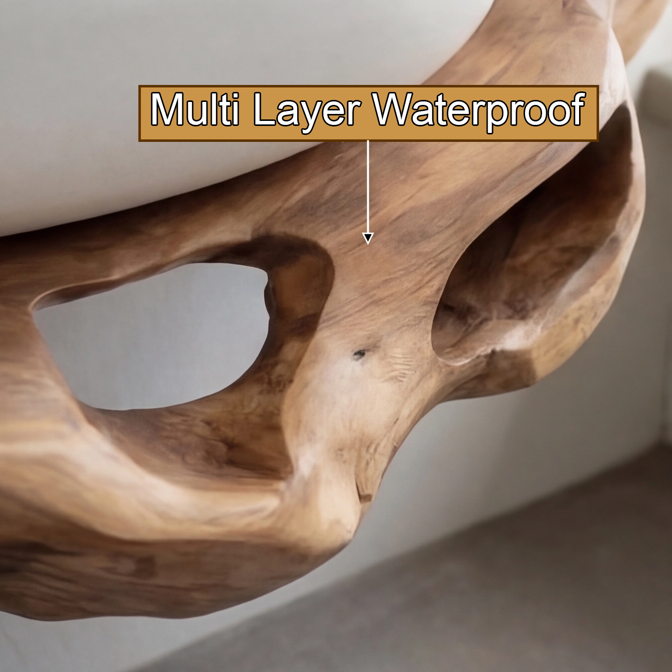 Tideform Organic Wood Floating Bathroom Vanity