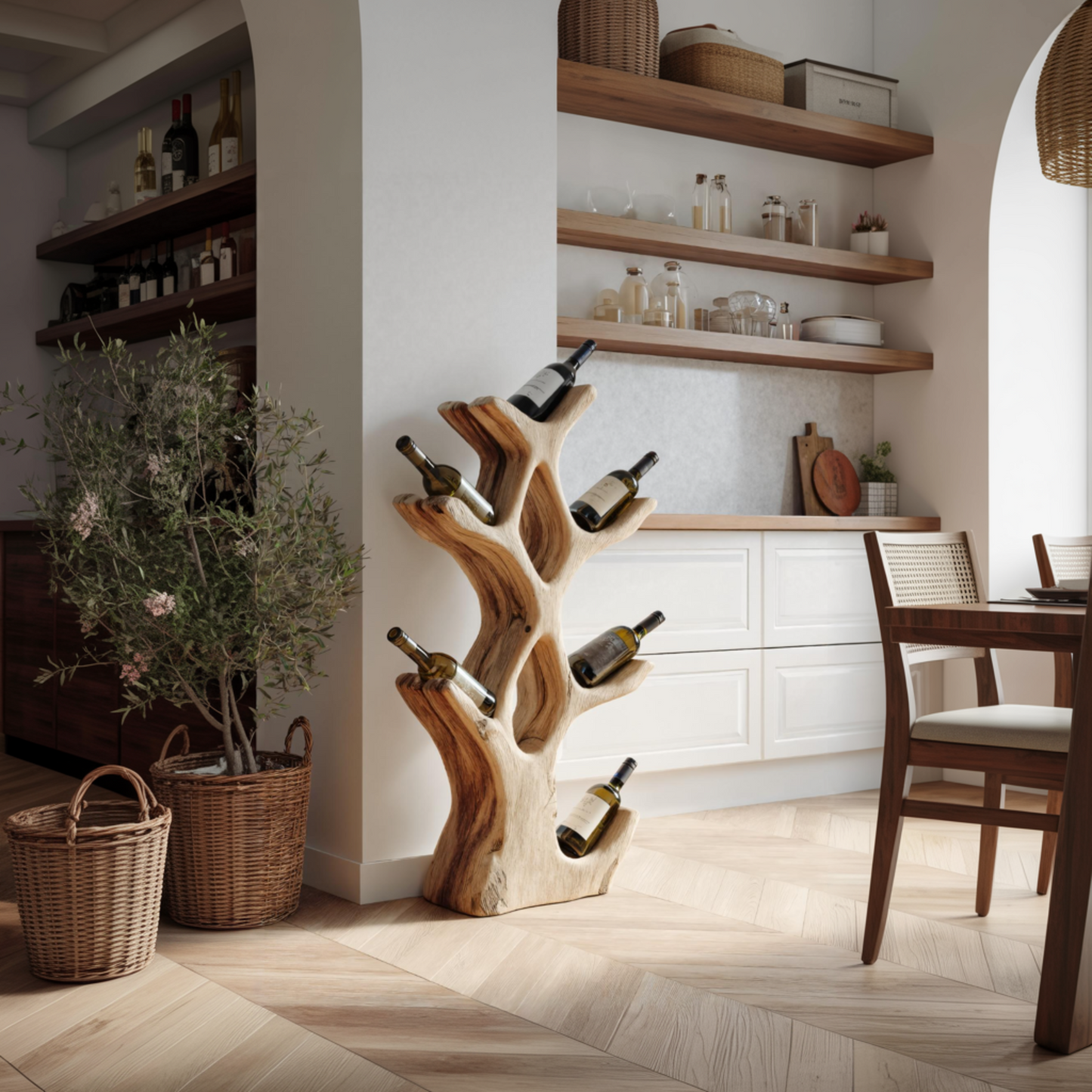 Veyra Organic Modern Solid Wood Wine Rack