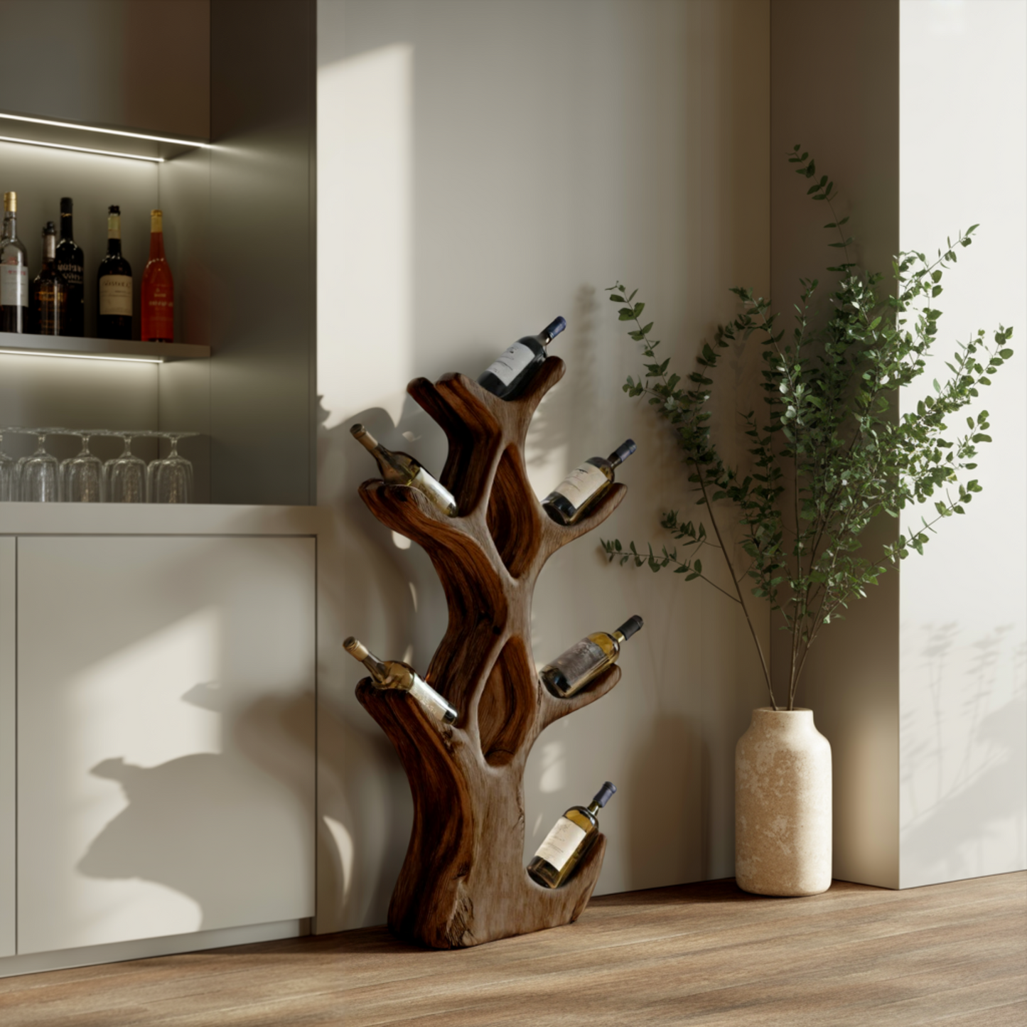Veyra Organic Modern Solid Wood Wine Rack