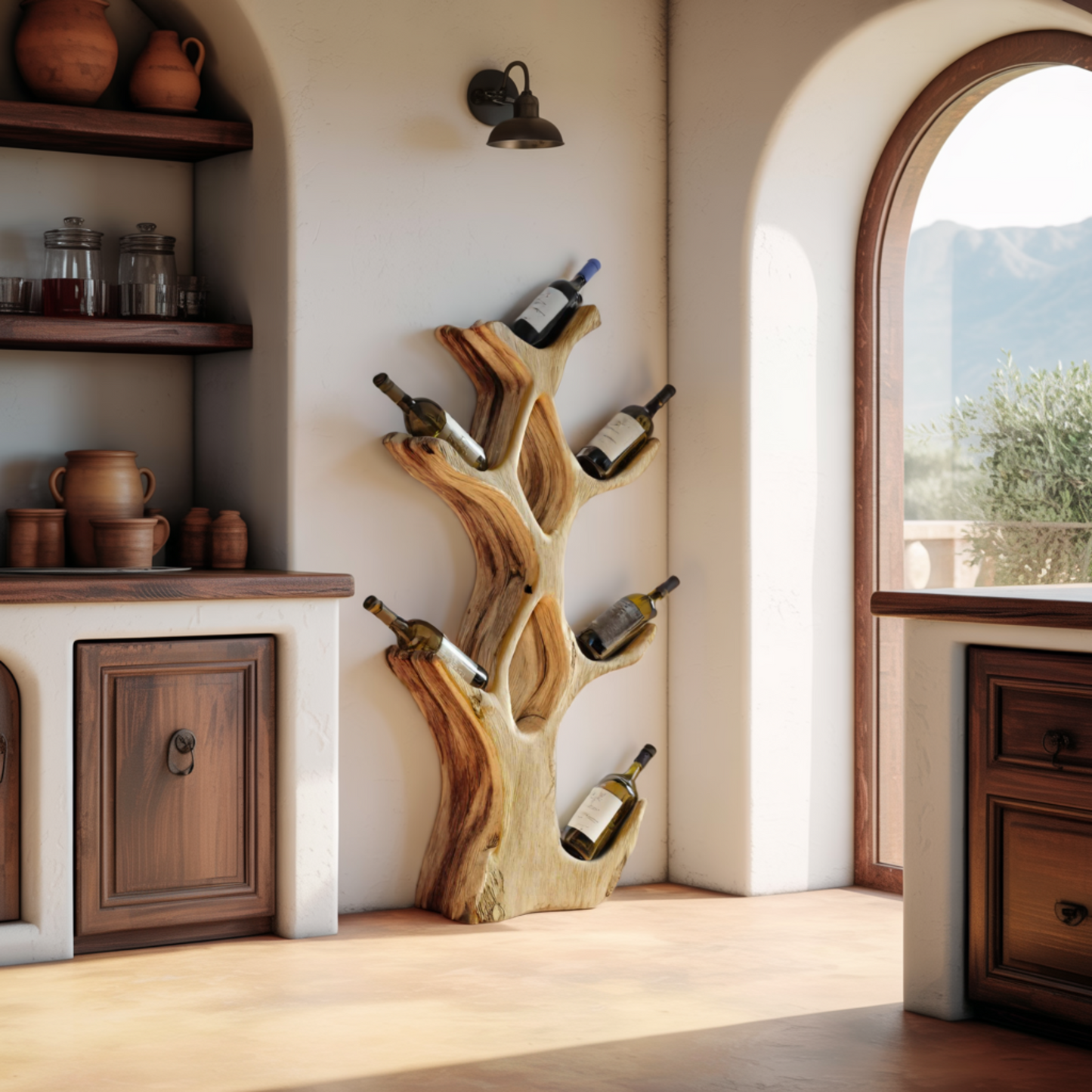 Veyra Organic Modern Solid Wood Wine Rack