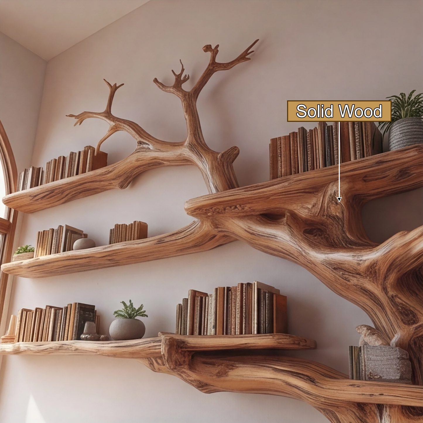 Wildwood Organic Solid Wood Tree Bookshelf