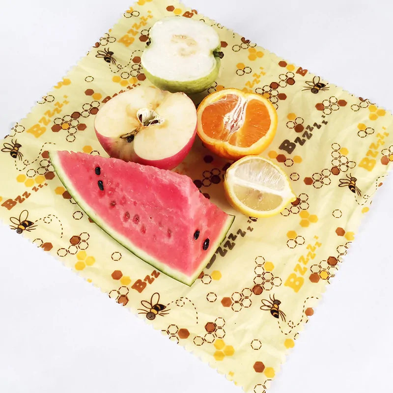 Eco Friendly Reusable Food Wraps Food Fresh Keeping Storage Organic Beeswax Cloth Wrap Cling Wrap Custom Made Pattern Wholesa